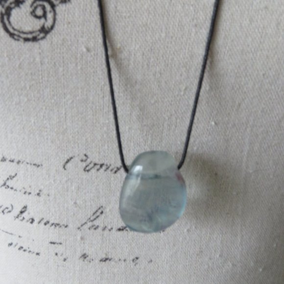 Aquamarine Blue Beryl Crystal Necklace - Picture 2 of 4